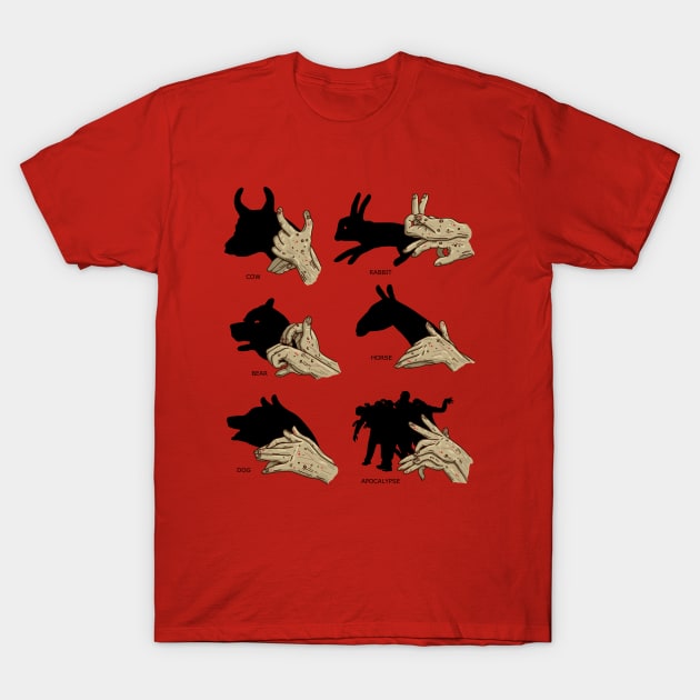 Zombie Shadow Puppets - Light Shirt Version T-Shirt by bigbadrobot